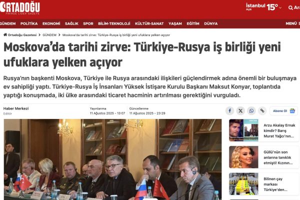 Ortadoğu- Moskovada Tarihi Zirve